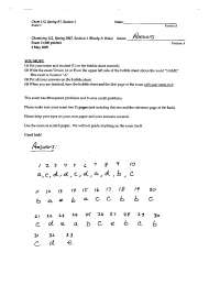 Exam 3 Solutions - General Chemistry Science | CHEM 112 - Docsity