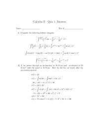 Resolution to Practice Quiz #1 - Calculus II | MA 112 - Docsity