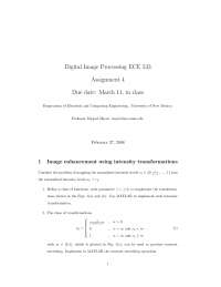 Digital Image Processing - Practice Homework 4 | ECE 533 - Docsity