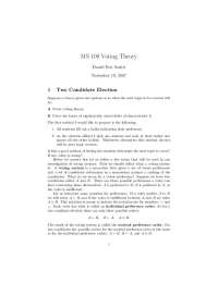 Analysis of Voting Systems: Anonymity, Neutrality, Monotonicity, and Condorcet - Prof. Dan