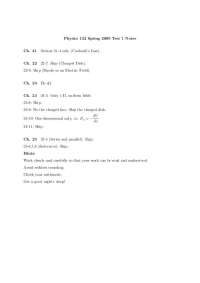 Exam 1 Notes - Coulomb’s Law, Electric Field | PHYS 132