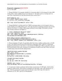 Assignment 6 Solutions for Environmental Engineering | CE 321 - Docsity
