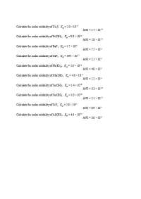 Molar Solubility Calculations for Various Compounds - Prof. James B. Condon