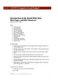 Introduction to the World Wide Web, Web Pages and Web Browsers | VCD P374