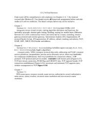 Final Exam Review Sheet - Data Communications | CS 274 - Docsity