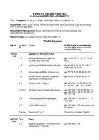 Homework Assignment for Basic Mathematics | DSPM 0700