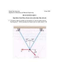 Quiz 1 Questions for Solution - Statics | ME 212