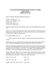 7 Problems for Assignment 13 - Geochemistry of Natural Waters | GEOL 578