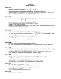 Review Sheet for Exam 4 - Calculus II | MATH 2214 - Docsity