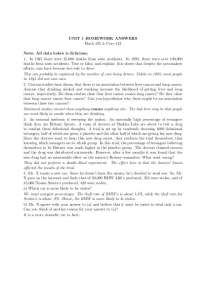 4 Questions on Introduction to Statistics with Answers - Homework | MATH 102