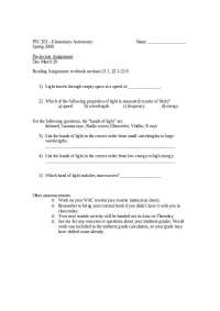 Elementary Astronomy Pre-lecture Assignment for PSC 203 - Spring 2008