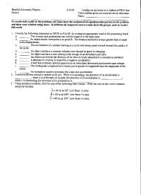 9 Problems for Exam 1 - Introductory Mechanics | PHYS 250 - Docsity