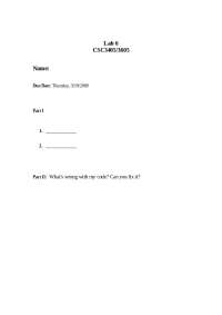 Lab 6 for What Wrong with my Code - Computer Programming | CSC 3405