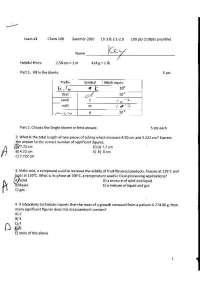 Exam 1 Solved - Introduction to Chemistry - Summer 2007 | CHEM 100