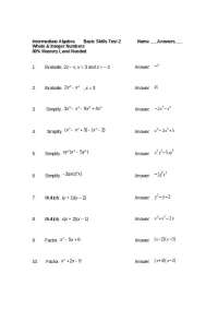 Intermediate Algebra - Question with Answer | MATH 100