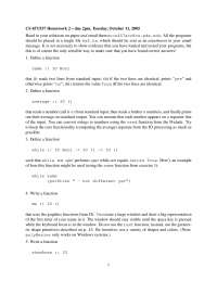 Homework 2 with 4 Practice Problems on Functional Languages | CS 457 ...