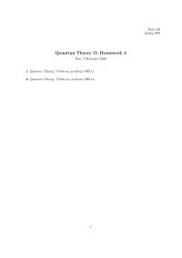 2 Problems on Quantum Theory ll - Assignment 2 | PHYS 422