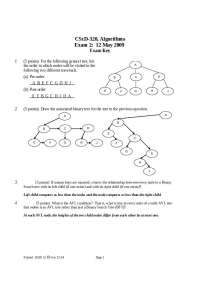 Solution of Exam 2 - Algorithms - 2009 | CSCD 320