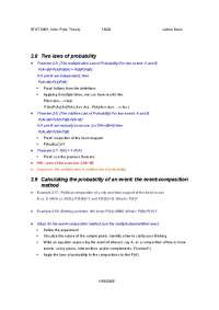 Probability Theory: Multiplicative and Additive Laws and Event Composition Method