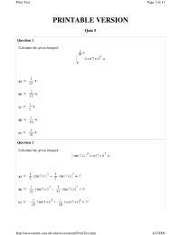 20 Multiple Choice Questions on Calculus II | MATH 1432 - Docsity