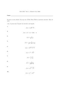 Math 160 Test 2 Solutions (Harvey Fall 2005)