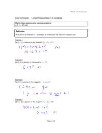Linear Inequalities in Two Variables - Solved Examples | MTH 60 - Docsity