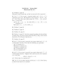 Complex Analysis - Assignment Set I | MATH 621 - Docsity