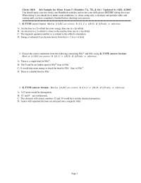 16 MCQs Exam 5 - General Chemistry I | CHEM 1010 - Docsity