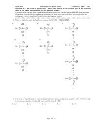 Final Exam Sample - General Chemistry I | CHEM 1010 - Docsity