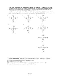 Chemistry 1010: 2nd Sample Exam for Hour Exam 3 (Modules 7A, 7B & 8A)