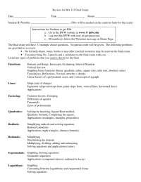 Final Exam Review Sheet Intermediate Algebra Ma 113 Docsity