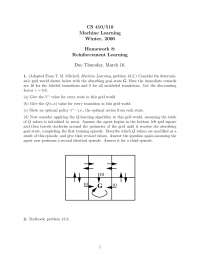 Homework 8: Reinforcement Learning - Machine Learning | CS 410 - Docsity