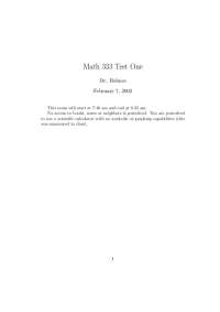 Math 333 Test One Solutions and Instructions