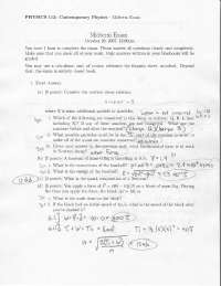 4 Questions with Solution of Contemporary Physics I - Midterm Exam ...