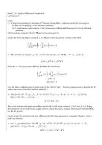 Lab Session 8: Understanding Vibration in Applied Differential Equations I - Prof. John E.