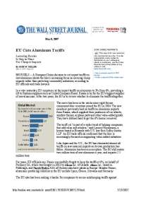 EU Cuts Aluminum Traffic Review Sheet - Intermediate Microeconomics | ECON 100