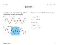 Determine Index of Refraction of Glass - Electromagnetism and Optics ...