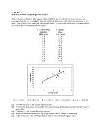 Simple Regression Analysis - Exam Questions with Solutions | STAT 202 ...