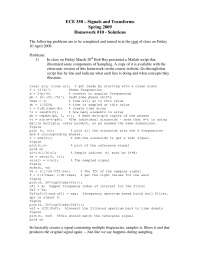 Homework 10 Resolution - Signals and Systems - Spring 2009 | ECE 350 ...