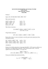 Midterm Exam Questions with Solutions - Advanced Geochemistry of Natural Waters | GEOL 578