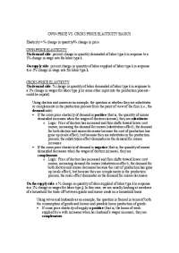 Notes on Own Price Versus Cross Price Elasticity Basics - Labor Markets | LIR 809