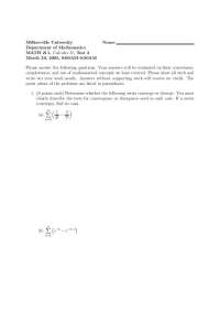 Calculus II Test 3 - MATH 211, Millersville University