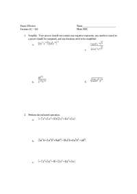 Exam 4 Review Sheet - Pre Algebra | MATH 100
