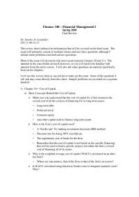 Outlines of Financial Management I for Final Exam | FIN 340