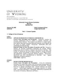 University Course Review Committee: Updates to Course Descriptions, Prerequisites, and Tit