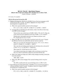Practice Problems Solutions for Assignment - Real Estate Finance | RE 611