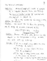 The Binomial Distribution – Probability | MATH 3338 - Docsity