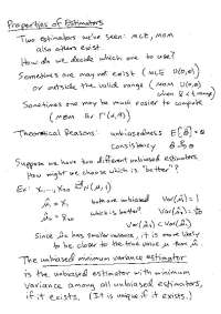 Handwritten Notes on Properties of Estimators - Mathematical Statistics | AMS 205