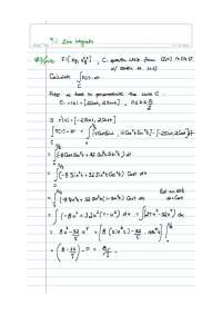 Handwritten Notes on Line Integrals - 4 Questions with Solutions | MATH 291
