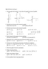 Precalculus I - Review Sheet for Examination 4 | MATH 161